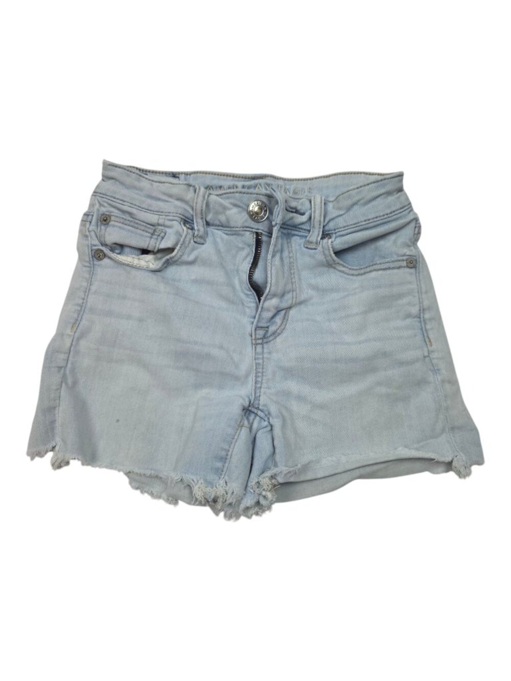American Eagle Womens Light Wash Distressed Denim Shorts Size 0